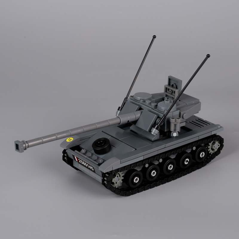 French Military Series AMX 13 Light Tank Building Blocks Army Soldiers Weapon Turret Track Cannon Artillery Minifigs Toys Gifts