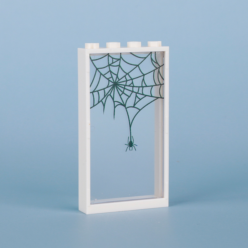 MOC City Series Spider Web Window Building Blocks Street View Home Compatible Transparent Accessories Bricks Toy Boy 60596 57895