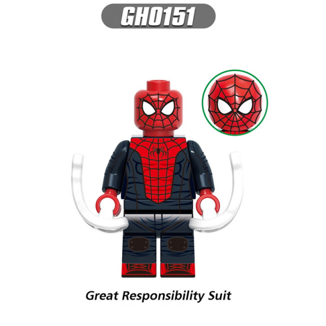 G0120 Marvel Superheroes Spider Man Series Minifigs Building Blocks Strike Track Crimson Cowl Suit Accessories Weapon Toys Gifts