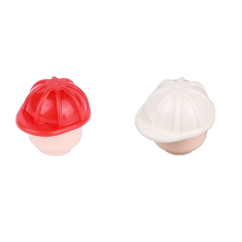 MOC City Workman Minifigs White Red Cap Building Blocks Military Army Figures Hat Headgear Parts Toys Kids Compatible With 3833