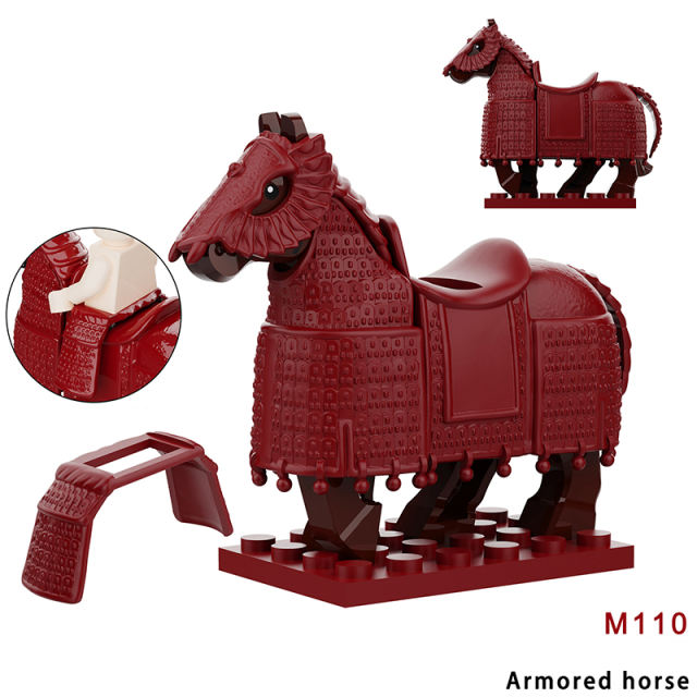 Ancient China Liao Dynasty Heavily Armored Soldier Tiefutu Warhorse Mount Building Blocks Accessories Parts Weapon Toys Boy Gift