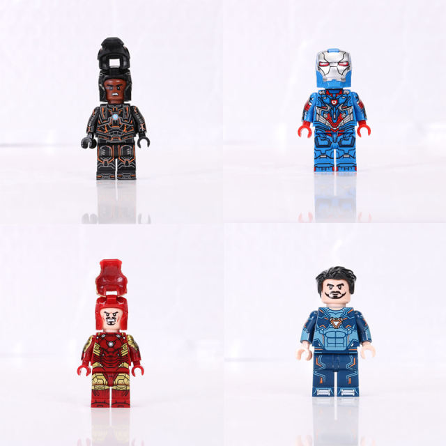 America Marvel Superhero Iron Man Minifigs Building Blocks Steel Helmet Avengers Tony Stark Superman Luminous Toys Gift Children