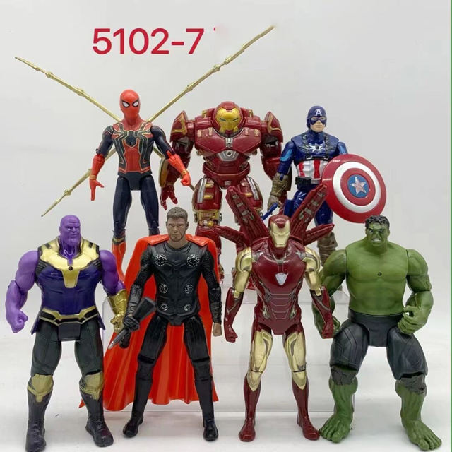 Marvel Avengers 3 Infinity War Anime Super Hero Captain America Ironman Spiderman Hulk Thor Action Figure Children Toys Gifts