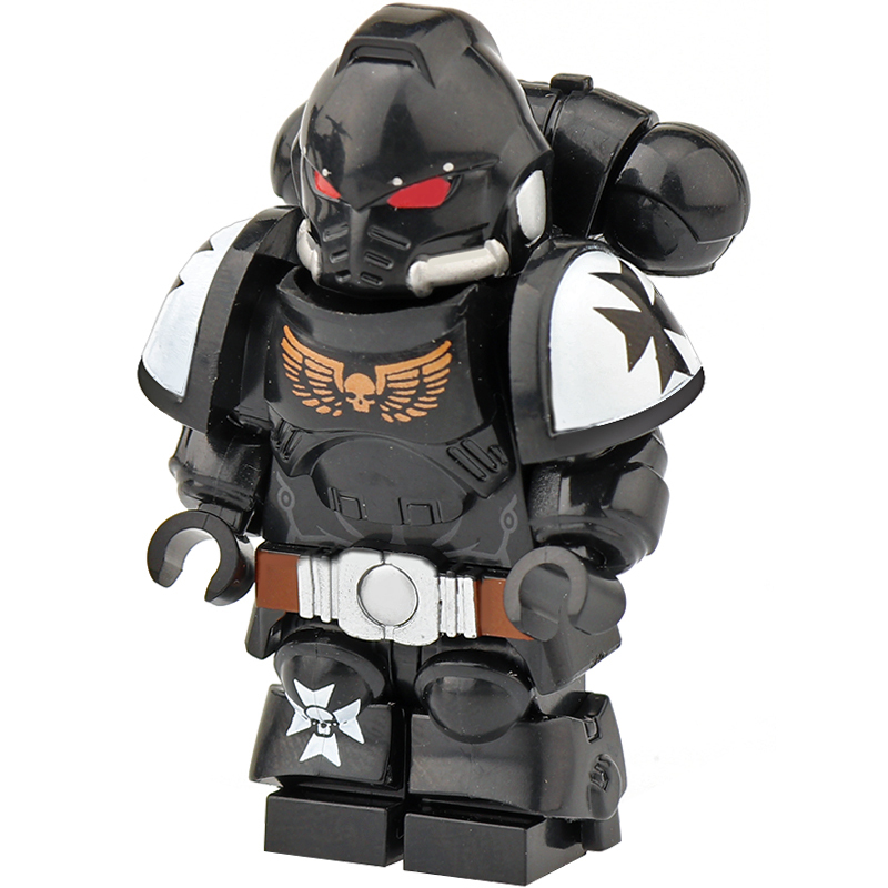 British Game Space Marines Black Templar Minifigs Building Blocks MOC Warhammer Warrior Army Soldiers Armour Helmet Toys Gifts