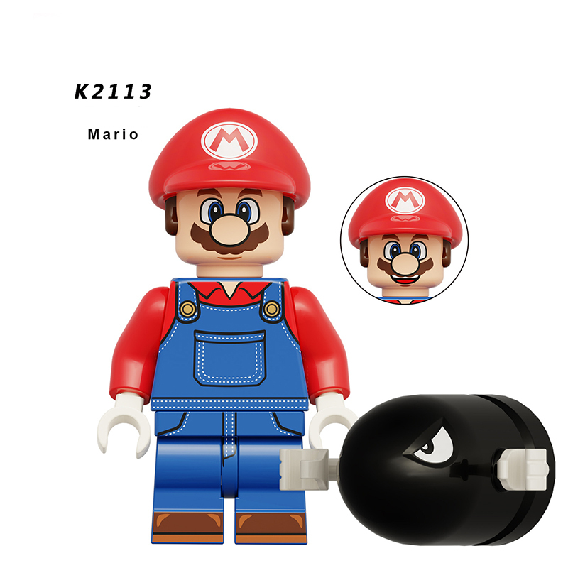KDL815 Game Movie Series Mario Minifigs Building Blocks Japan Nintendo Kinopio Luigi Mushroom Plumber Leopard Cat Toy Gifts Boys