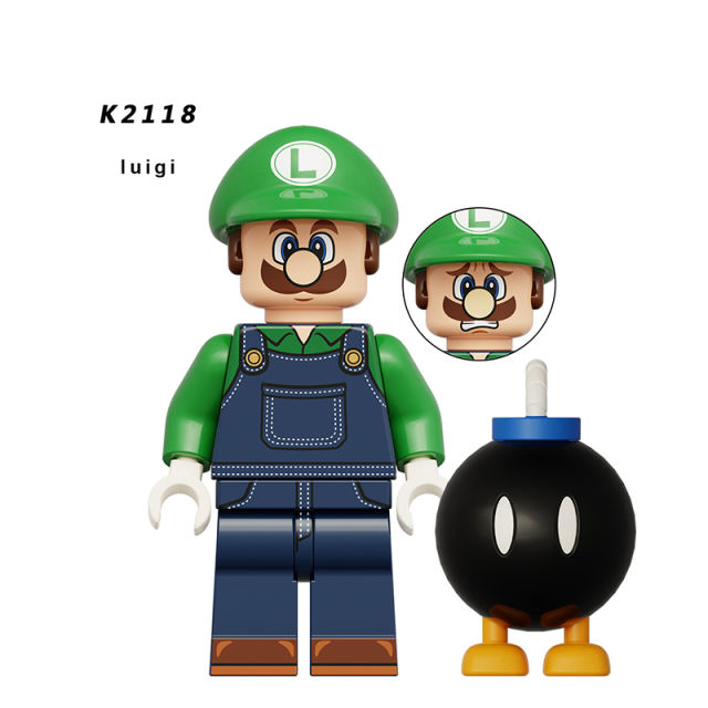 KDL815 Game Movie Series Mario Minifigs Building Blocks Japan Nintendo Kinopio Luigi Mushroom Plumber Leopard Cat Toy Gifts Boys