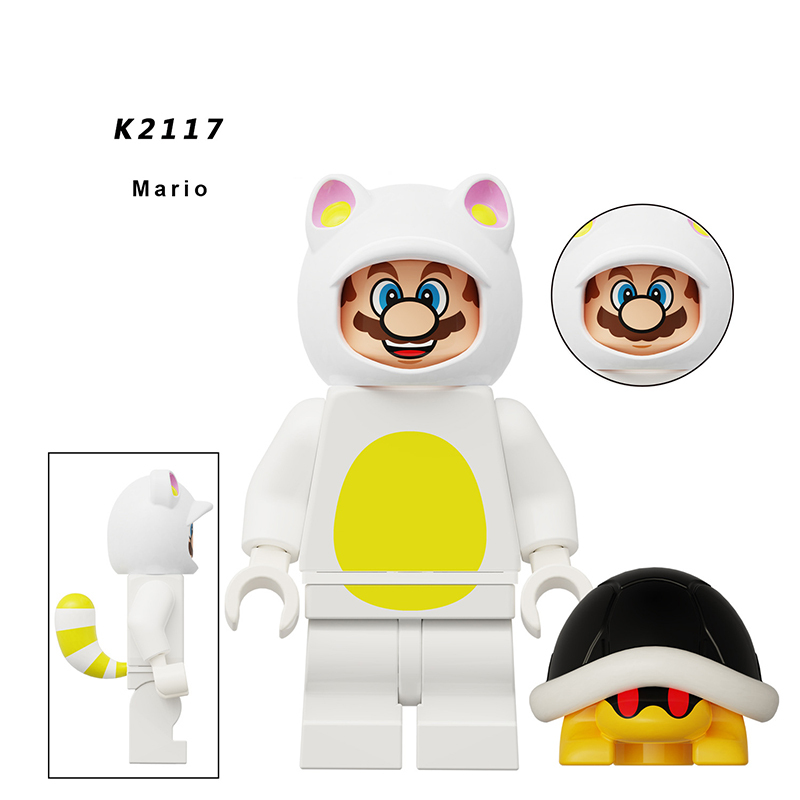 KDL815 Game Movie Series Mario Minifigs Building Blocks Japan Nintendo Kinopio Luigi Mushroom Plumber Leopard Cat Toy Gifts Boys
