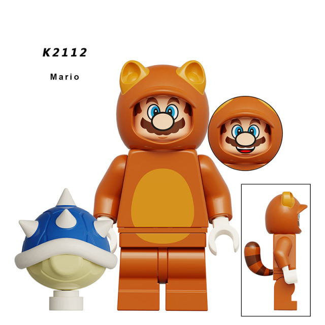 KDL815 Game Movie Series Mario Minifigs Building Blocks Japan Nintendo Kinopio Luigi Mushroom Plumber Leopard Cat Toy Gifts Boys