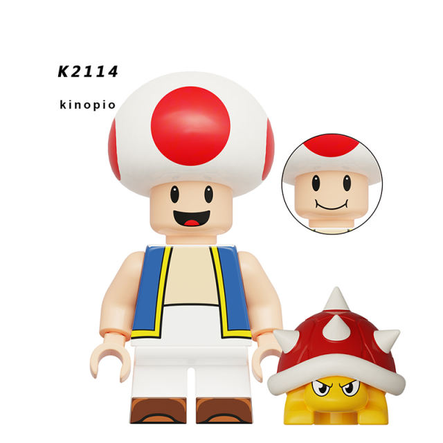 KDL815 Game Movie Series Mario Minifigs Building Blocks Japan Nintendo Kinopio Luigi Mushroom Plumber Leopard Cat Toy Gifts Boys