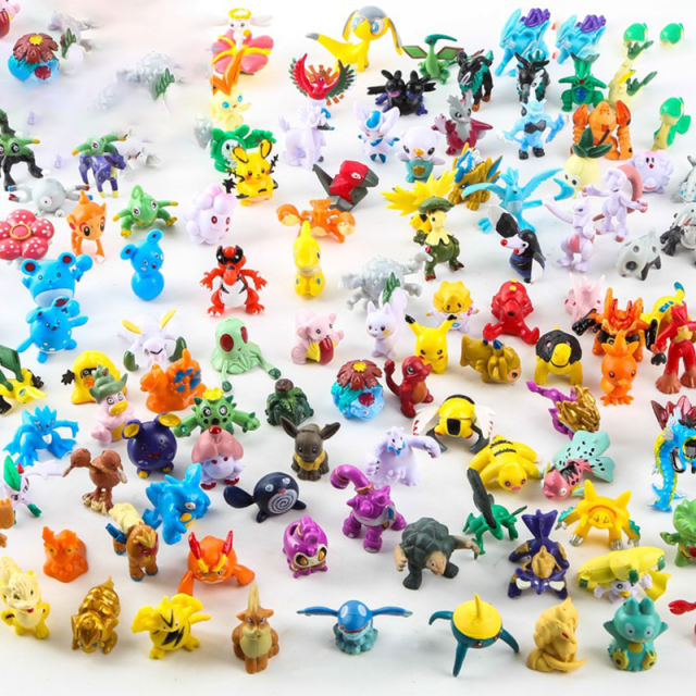 144 PCS Mini Pokemon Anime PVC Collection Pikachu Action Figure Kawaii Dinosaur Model Dolls Different Styles Children Toys Gift