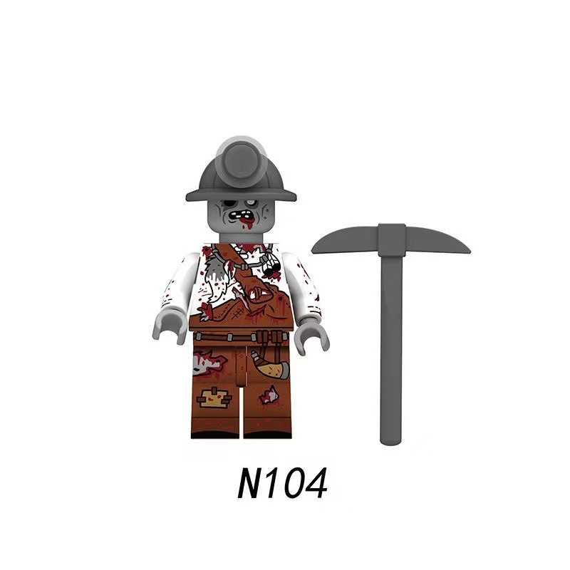 N101-108 Halloween series Horror Building Blocks Zombie Firefighter Logger Miner Action Figures Mini Particle Gift Children Toys