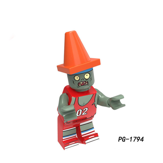 PG8205 Halloween Zombie Series Minifigs Building Blocks Maintenance Man Cask Cowboy Athlete Farmer Baseball Gun Hat Toys Boys