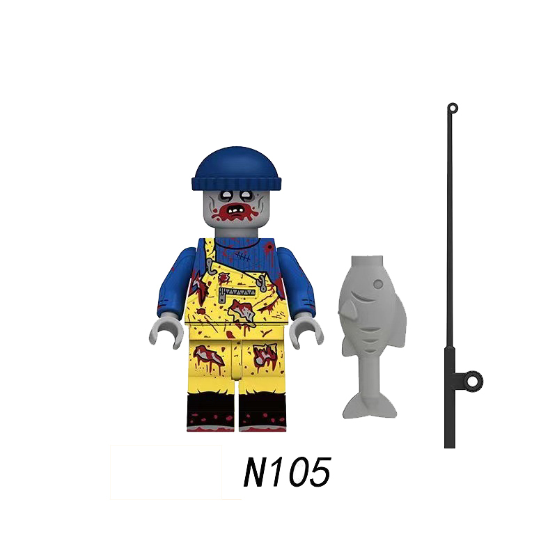 N101-108 Halloween series Horror Building Blocks Zombie Firefighter Logger Miner Action Figures Mini Particle Gift Children Toys