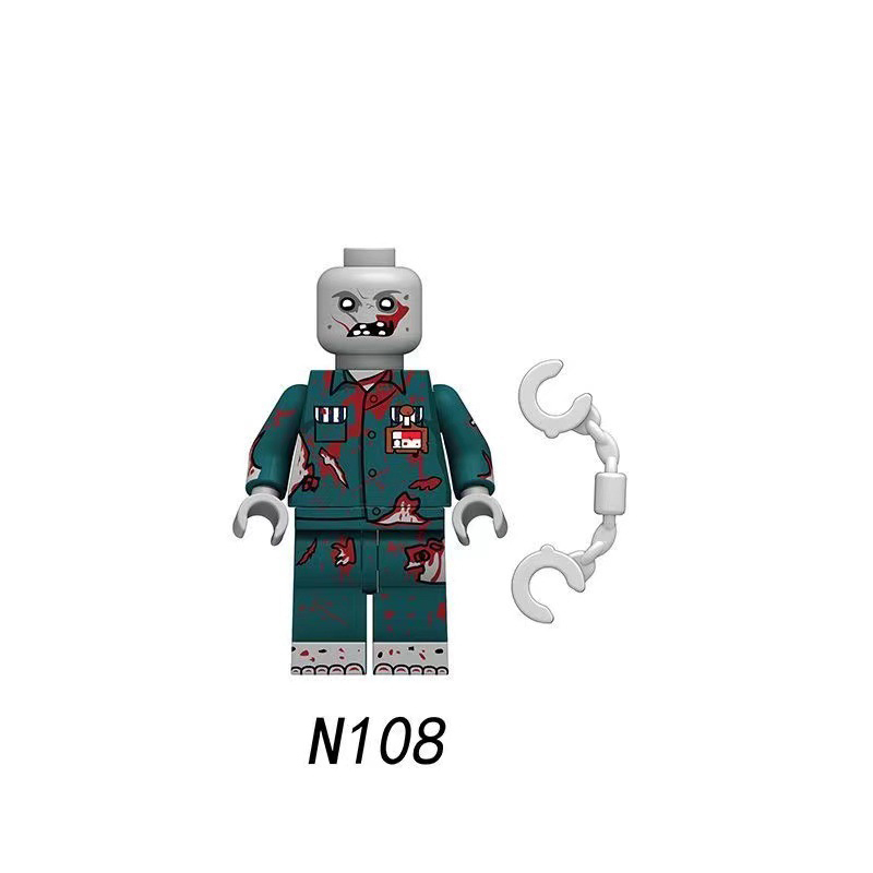 N101-108 Halloween series Horror Building Blocks Zombie Firefighter Logger Miner Action Figures Mini Particle Gift Children Toys