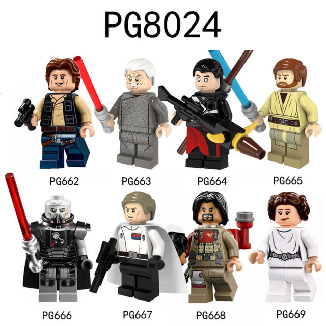 PG8024 American Science Star Wars Series Minifigures Building Blocks Khan Solo Obiwang Bez Qilut Brain Game Children's Gift