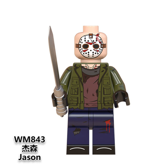 WM6075 Halloween Horror Movie Series Creative Zombie Jason Scream Killer Mini Action Figures Building Blocks Toy Model Gift Kids