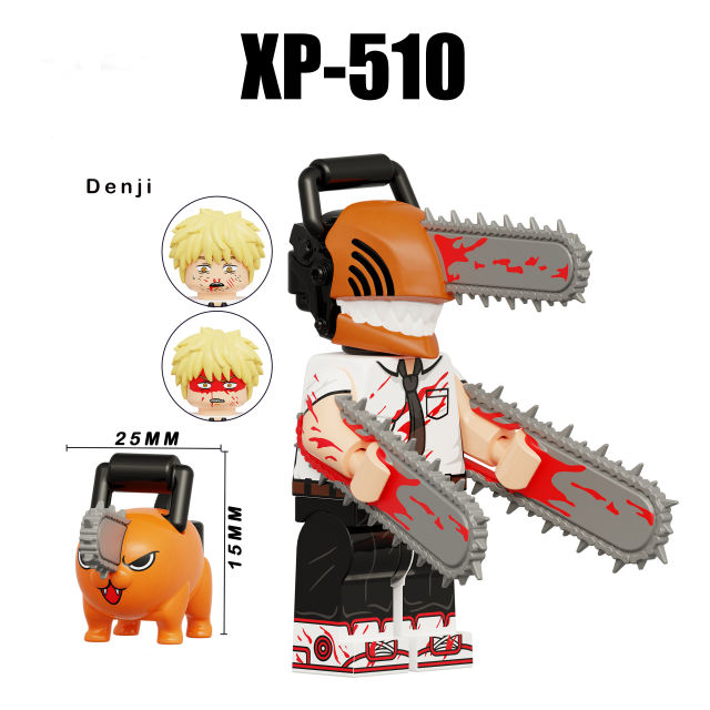KT1067 Chainsaw Man Anime Minifigures Building Blocks Denji Makima Hayakawa Aki Cartoon Weapon DIY Brick Gift Children Kid
