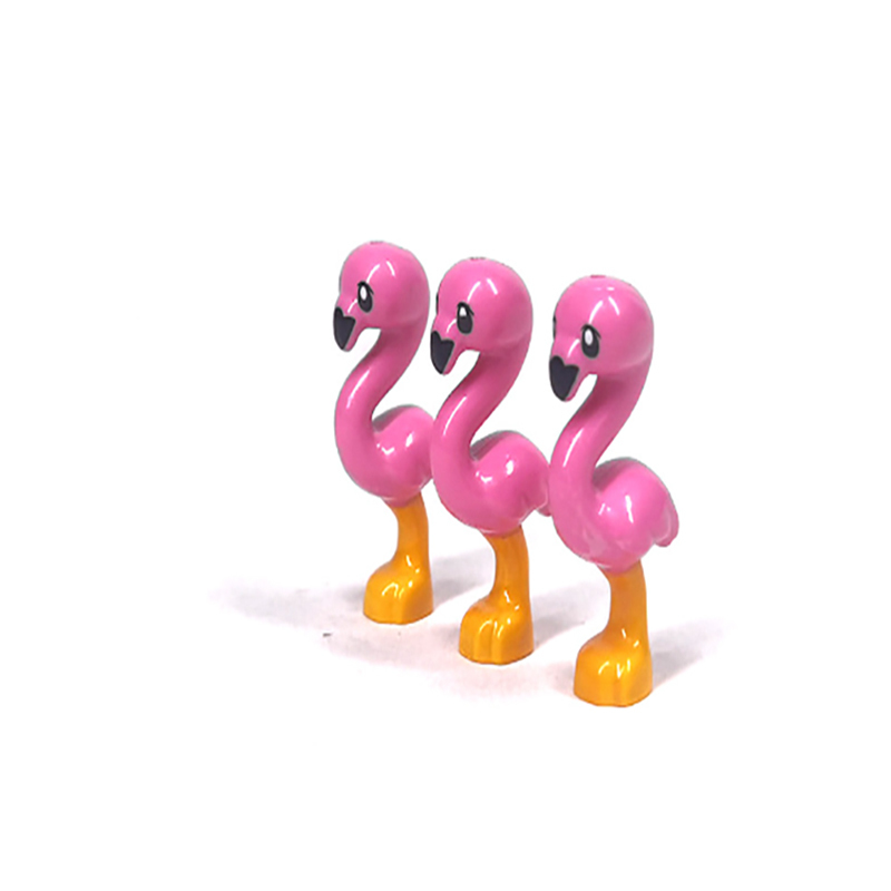 MOC City Animal Series Flamingo Building Blocks Figure Wildlife Bird Mini Particle Accessories Toys Kids Compatible With 67388