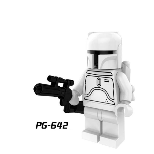 PG640-645 Star Wars Series Black Knight Clone White Soldier Military Building Blocks War Commander Helmet Weapon Parts Action Gifts