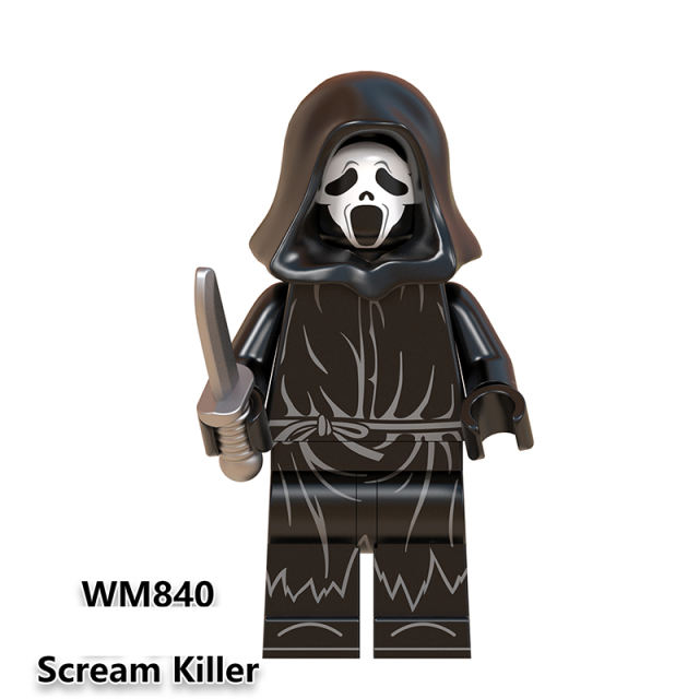 WM6075 Halloween Horror Movie Series Creative Zombie Jason Scream Killer Mini Action Figures Building Blocks Toy Model Gift Kids