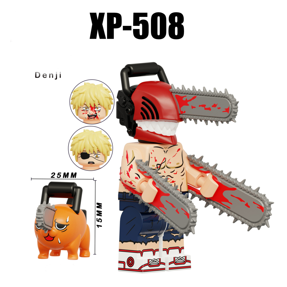 KT1067 Chainsaw Man Anime Minifigures Building Blocks Denji Makima Hayakawa Aki Cartoon Weapon DIY Brick Gift Children Kid
