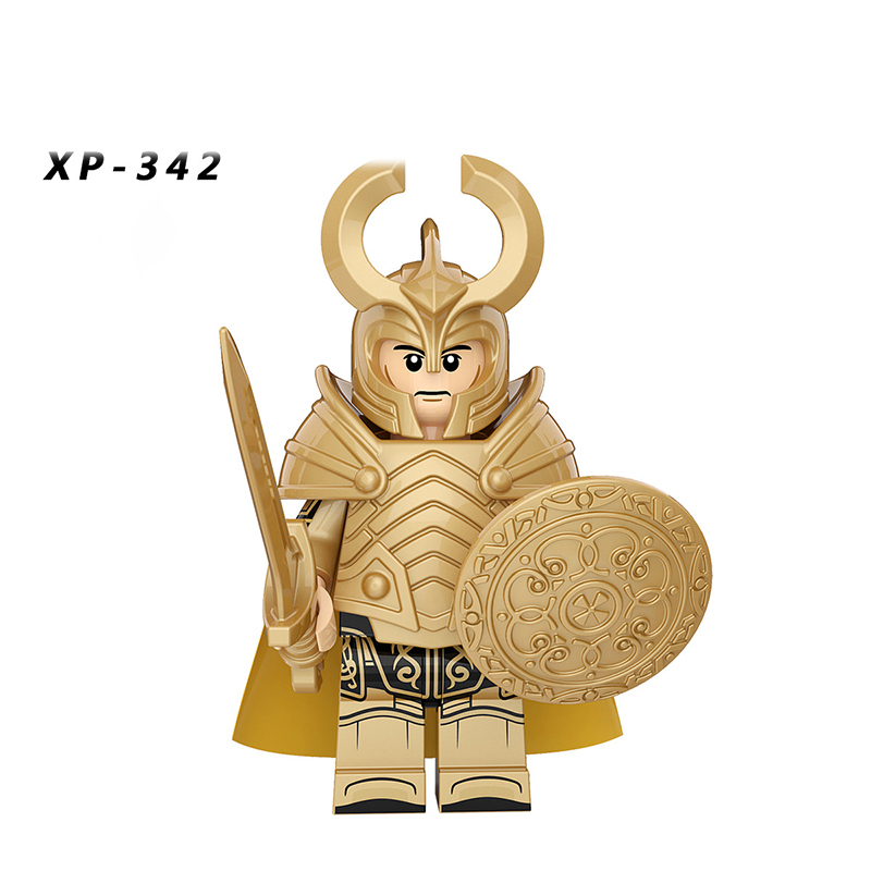 KT1044 MOC Medieval Series Anime Minifigures Asgard Guardian Cartoon Weapon Building Blocks Assembly Toy Brick Children Gift