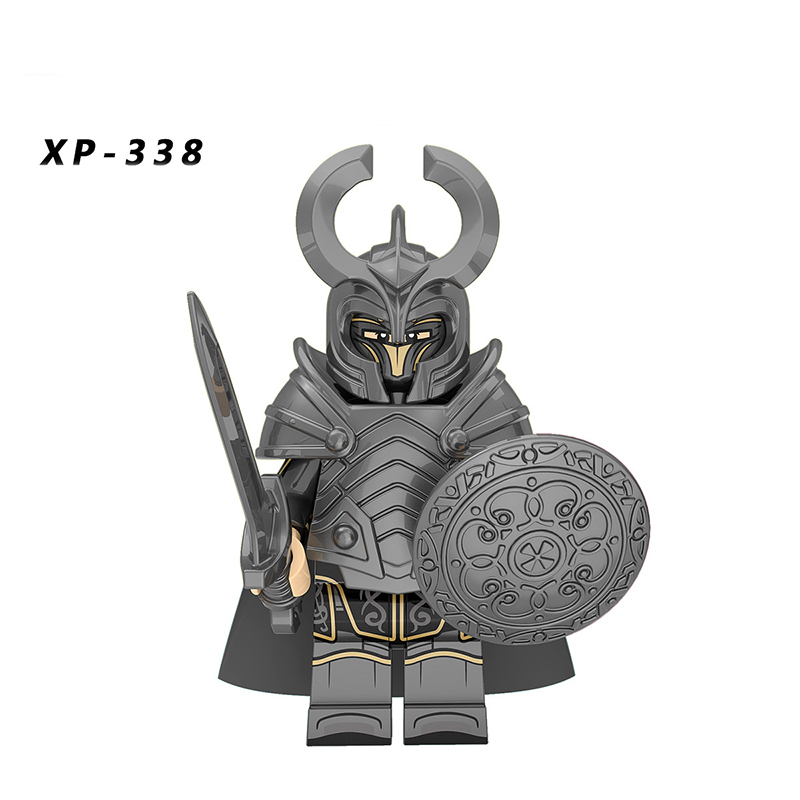 KT1044 MOC Medieval Series Anime Minifigures Asgard Guardian Cartoon Weapon Building Blocks Assembly Toy Brick Children Gift