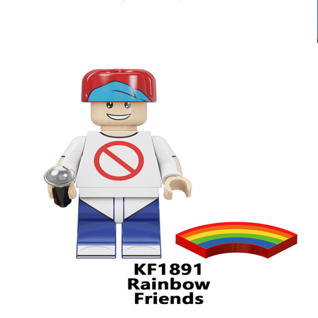 KF6183 Rainbow Friend Little Blue Anime Series Game Park Action Figures Toys Assembled Building Block Doll Children Birthday Gifts