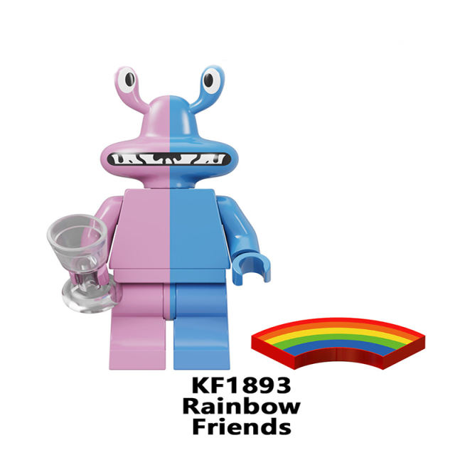 KF6183 Rainbow Friend Little Blue Anime Series Game Park Action Figures Toys Assembled Building Block Doll Children Birthday Gifts
