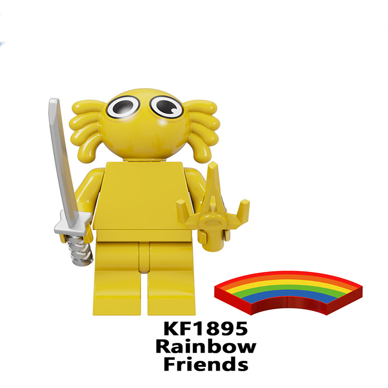 KF6183 Rainbow Friend Little Blue Anime Series Game Park Action Figures Toys Assembled Building Block Doll Children Birthday Gifts
