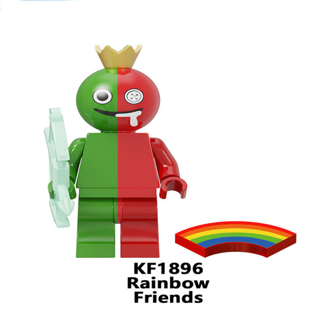 KF6183 Rainbow Friend Little Blue Anime Series Game Park Action Figures Toys Assembled Building Block Doll Children Birthday Gifts