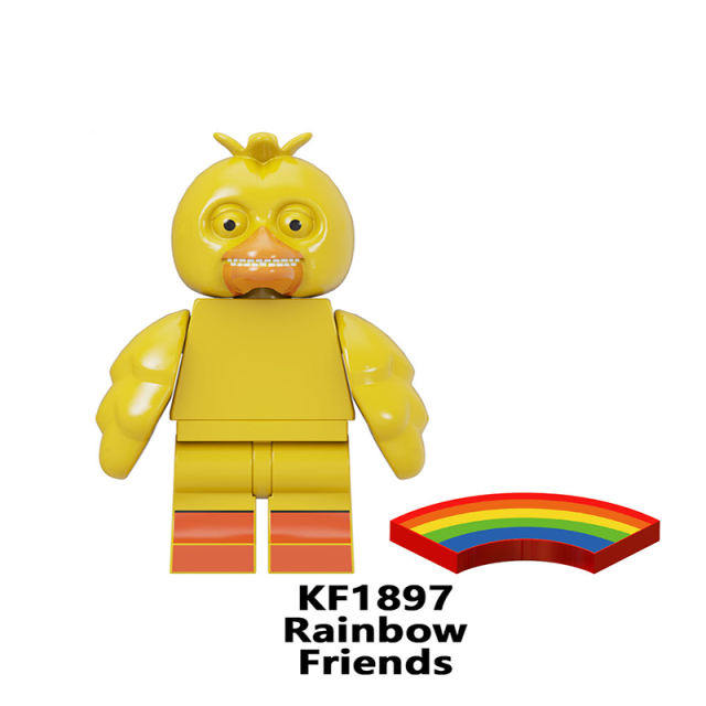 KF6183 Rainbow Friend Little Blue Anime Series Game Park Action Figures Toys Assembled Building Block Doll Children Birthday Gifts