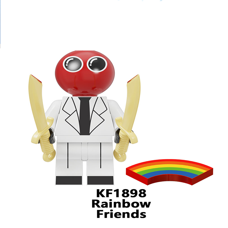 KF6183 Rainbow Friend Little Blue Anime Series Game Park Action Figures Toys Assembled Building Block Doll Children Birthday Gifts
