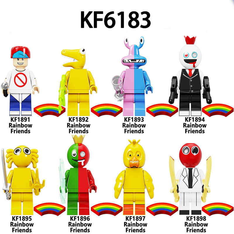 KF6183 Rainbow Friend Little Blue Anime Series Game Park Action Figures Toys Assembled Building Block Doll Children Birthday Gifts