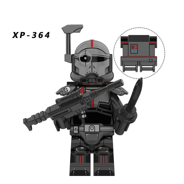 KT1047  Aiming Star Technicians Hunter Echo Model Clone Force Solider Building Blocks MOC Bricks Set Children Gift Puzzle Toys