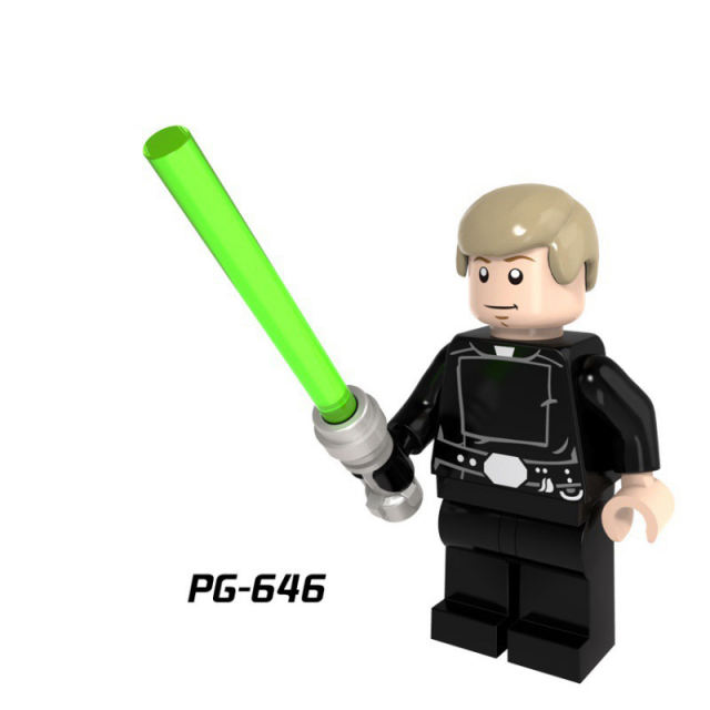 PG8021 American Science Star Wars Series Jedi Knight Minifigs Luke Building Blocks Assembled Lightsaber Weapon Boy Toy Kids Gifts