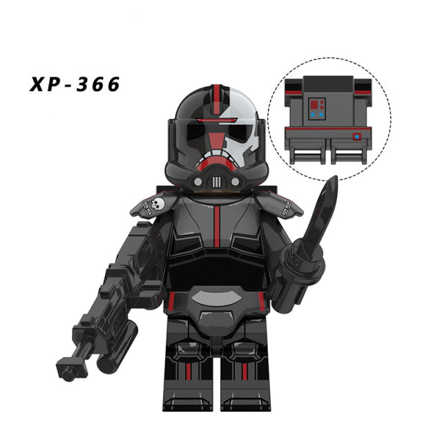 KT1047  Aiming Star Technicians Hunter Echo Model Clone Force Solider Building Blocks MOC Bricks Set Children Gift Puzzle Toys