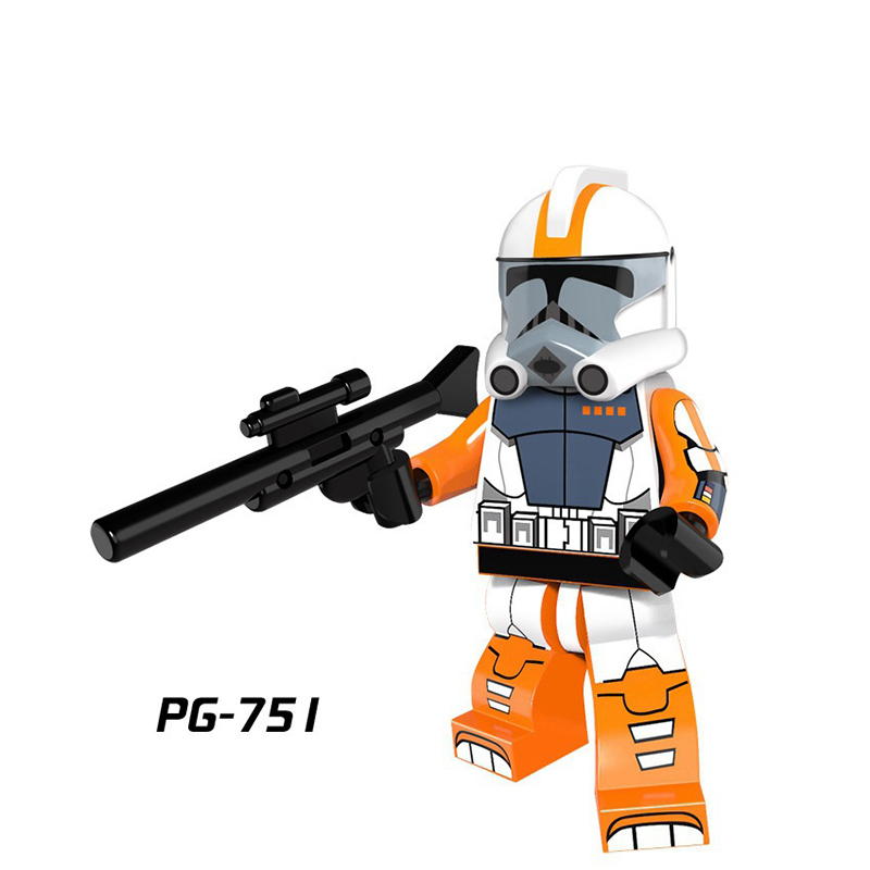 PG8078 Star Wars Series Clone Soldiers Storm Trooper Commander Bricks Building Blocks Helmet Weapon Parts Action Kids Gifts Boys