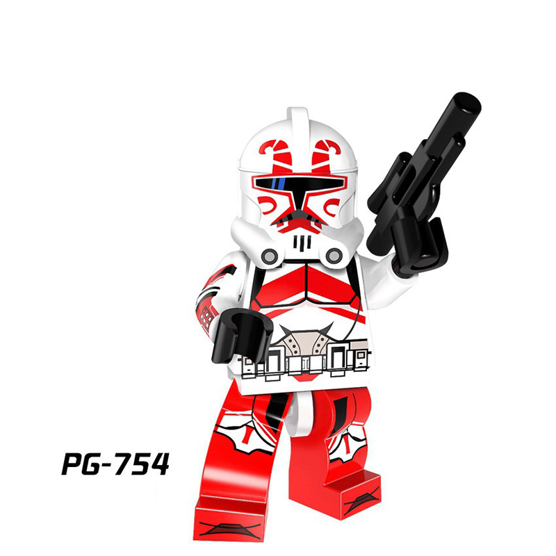 PG8078 Star Wars Series Clone Soldiers Storm Trooper Commander Bricks Building Blocks Helmet Weapon Parts Action Kids Gifts Boys