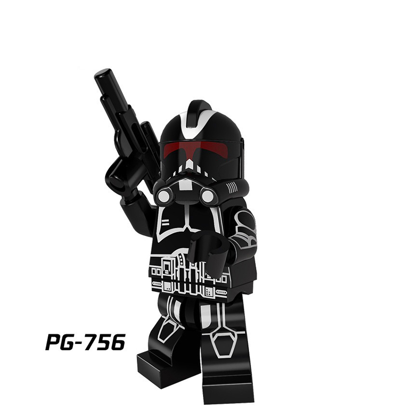 PG8078 Star Wars Series Clone Soldiers Storm Trooper Commander Bricks Building Blocks Helmet Weapon Parts Action Kids Gifts Boys