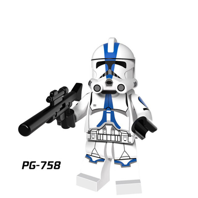 PG8078 Star Wars Series Clone Soldiers Storm Trooper Commander Bricks Building Blocks Helmet Weapon Parts Action Kids Gifts Boys