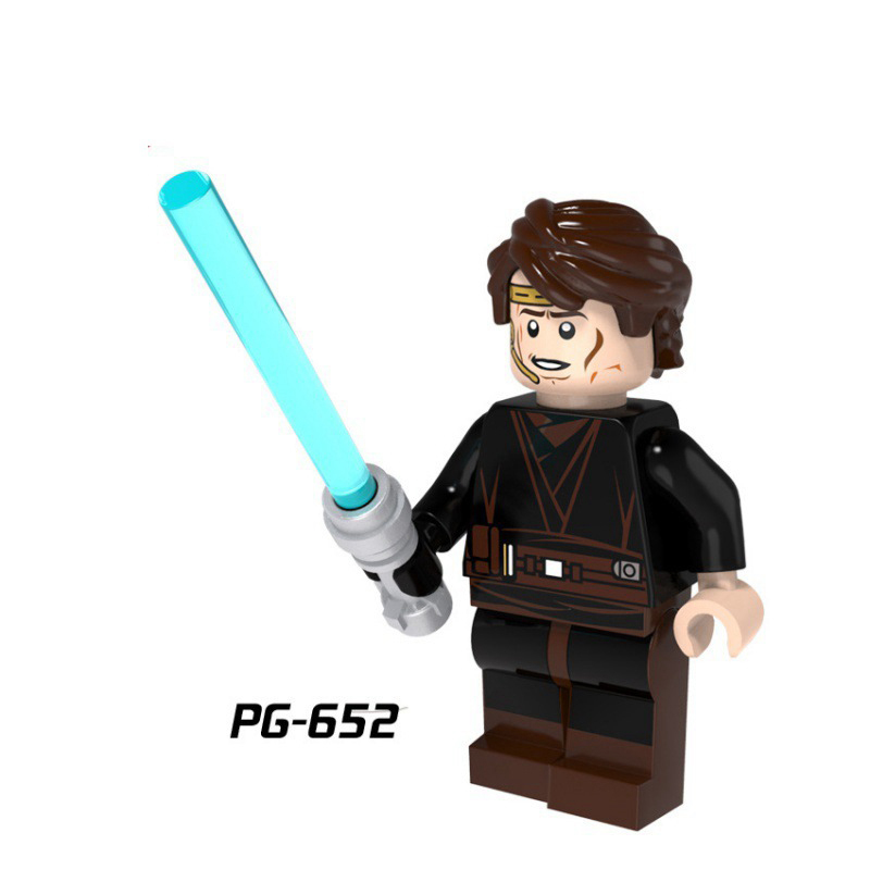 PG8021 American Science Star Wars Series Jedi Knight Minifigs Luke Building Blocks Assembled Lightsaber Weapon Boy Toy Kids Gifts
