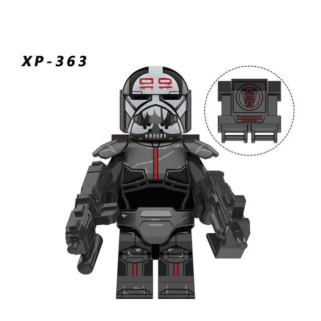 KT1047  Aiming Star Technicians Hunter Echo Model Clone Force Solider Building Blocks MOC Bricks Set Children Gift Puzzle Toys