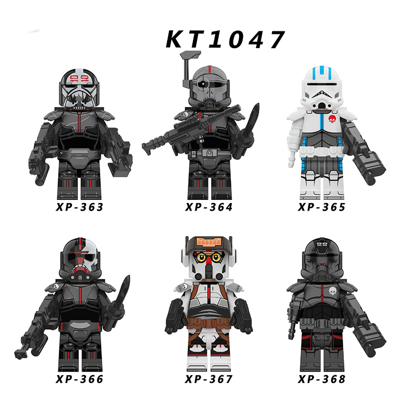 KT1047 Aiming Star Technicians Hunter Echo Model Clone Force Solider Building Blocks MOC Bricks Set Children Gift Puzzle Toys