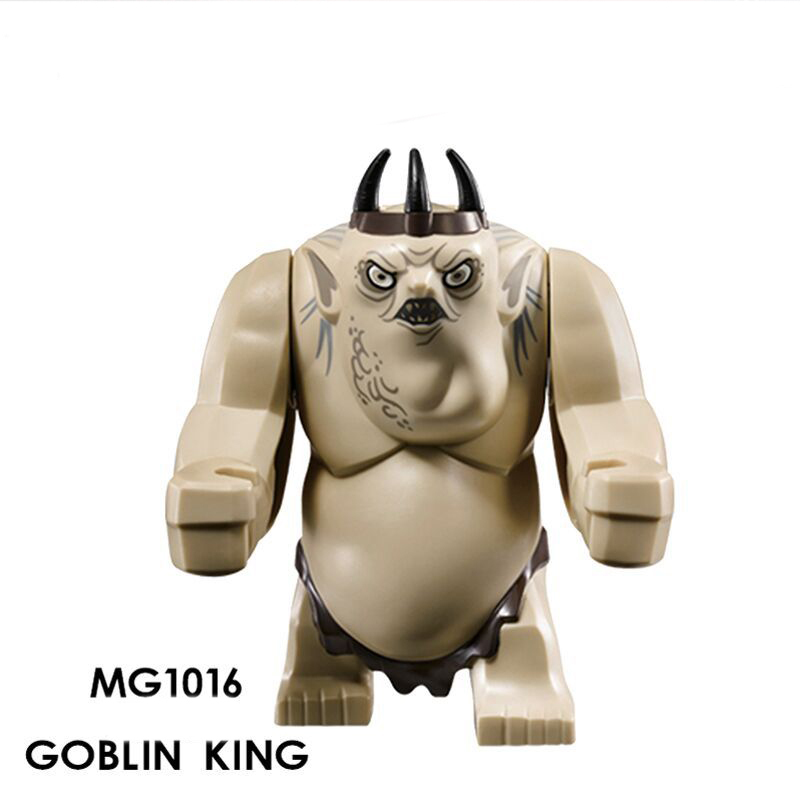 MG1016 The Lord of Rings Hobbit Stone Troll Goblin King Battle Soldier Building Blocks Animal Model Mini Action Figure Toy Kids