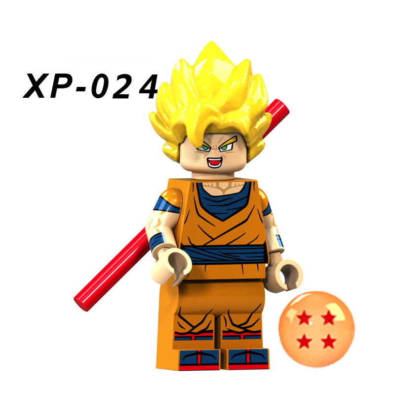 XP021-026 6PCS Dragon Ball Goku Super Saiyan Mini Figures Vegeta Anime Action Building Blocks Compatible Children Toys Boys Girls