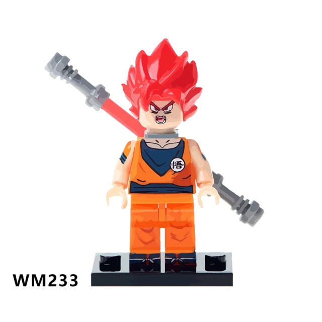 WM6029 Dragon Ball Orange Dress Yellow Hair Son Goku Model Education Comic Vegeta Anime Action Building Blocks Gifts Toys Kids