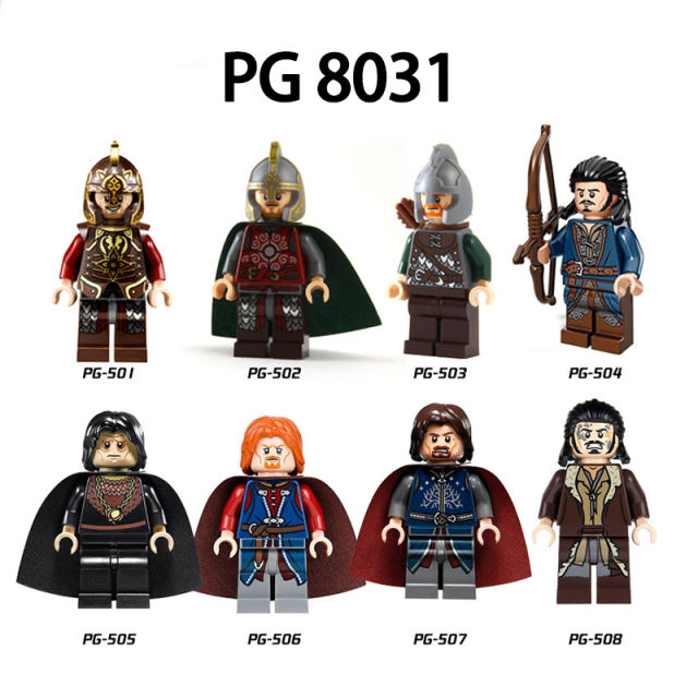 PG8031 Hobbit Series The Lord of the Rings King Super Heroes Theoden Knight Aragorn Minifigs MOC Kids Building Blocks Toys Gifts