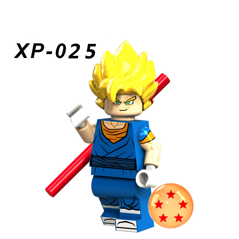XP021-026 6PCS Dragon Ball Goku Super Saiyan Mini Figures Vegeta Anime Action Building Blocks Compatible Children Toys Boys Girls