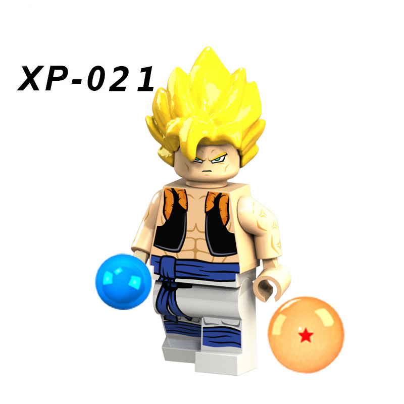 XP021-026 6PCS Dragon Ball Goku Super Saiyan Mini Figures Vegeta Anime Action Building Blocks Compatible Children Toys Boys Girls